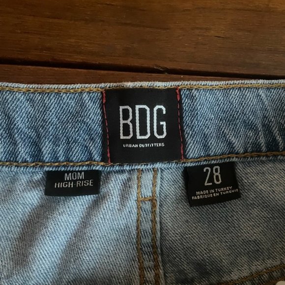 High Rise Ripped Light Wash Mom Jeans, 28 - Picture 3 of 3